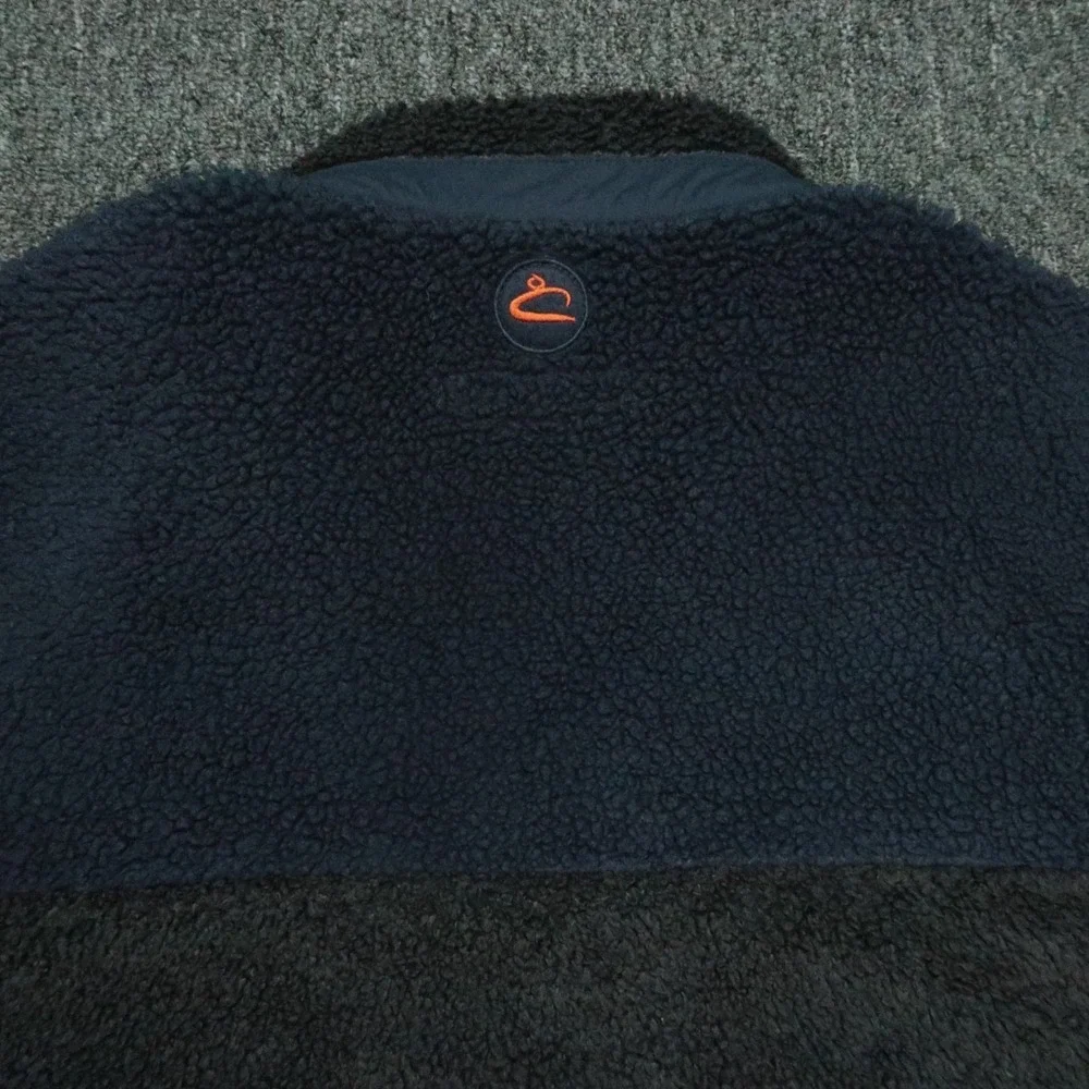 Carbon 2 Cobalt‎ Jacket Mens Large Gray Blue Full Zip Pockets Fleece Deep Pile